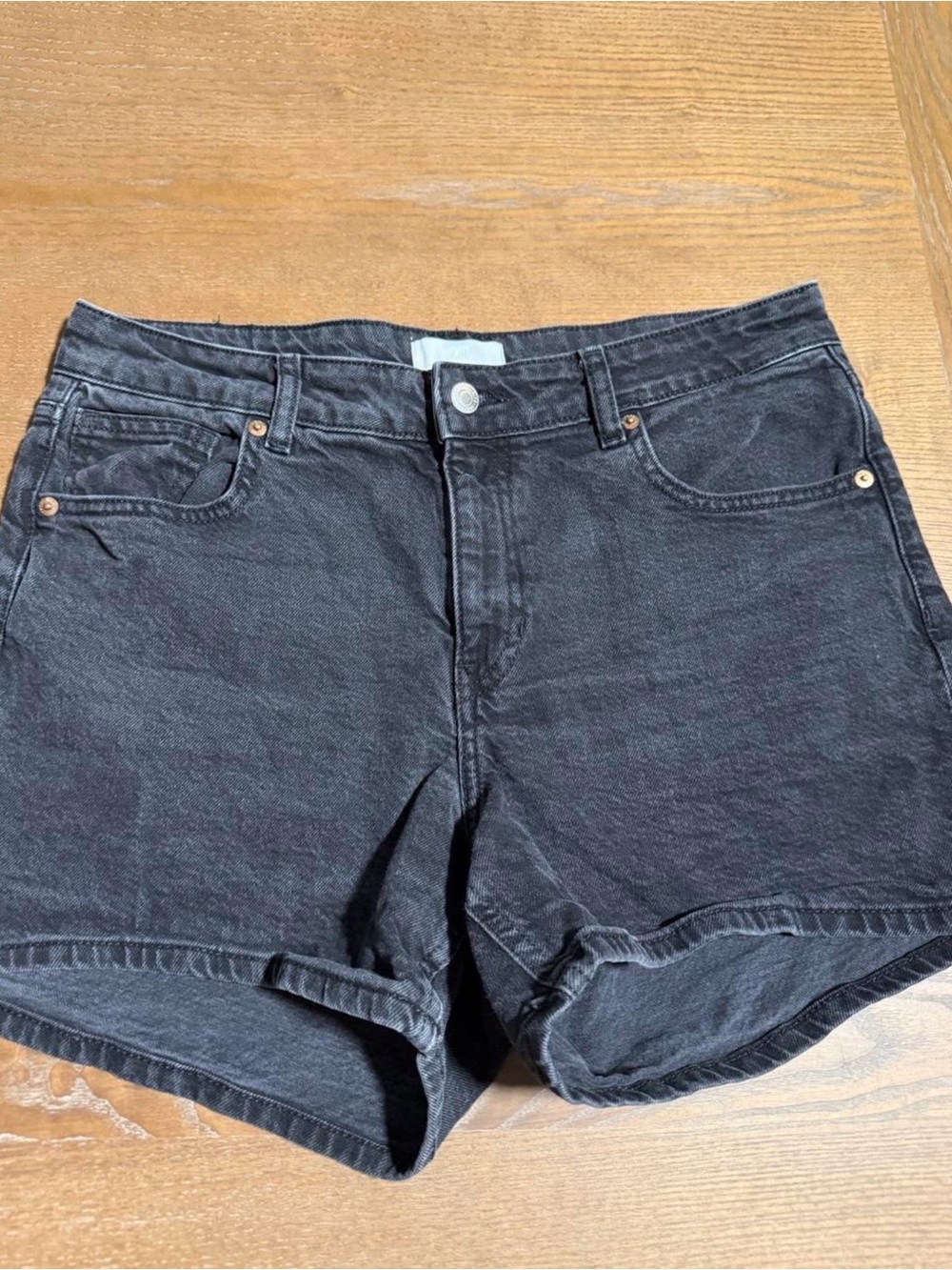 H&M Women’s Black Denim High-Rise Jean Shorts
